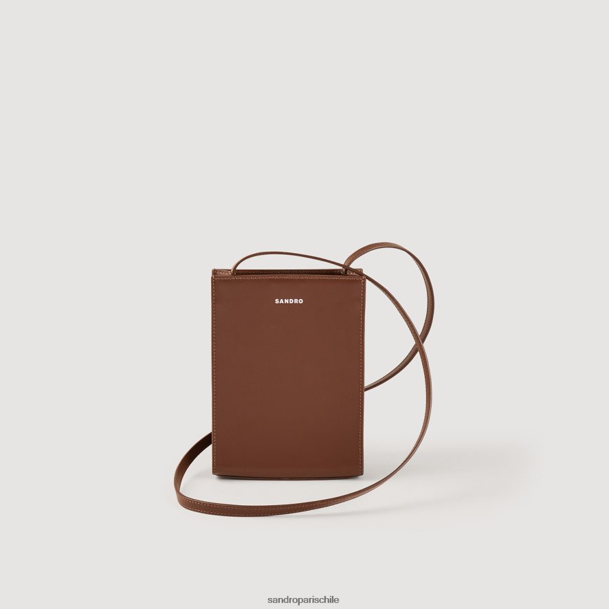 Sandro Paris bolso pequeño de piel lisa marrón hombres accesorios JJ402J847