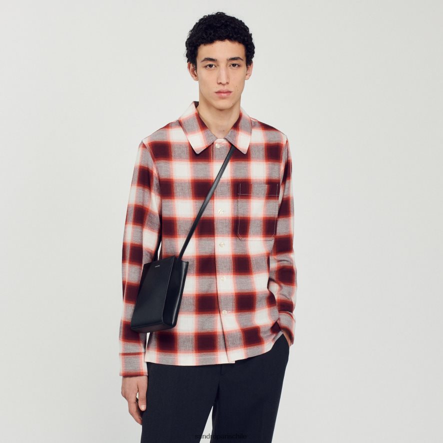 Sandro Paris bolso pequeño de piel lisa negro hombres accesorios JJ402J851