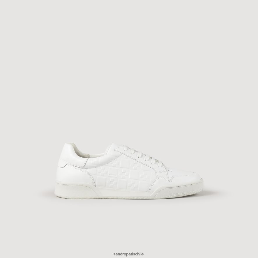 Sandro Paris zapatillas con cruz cuadrada en relieve blanco hombres calzado JJ402J837