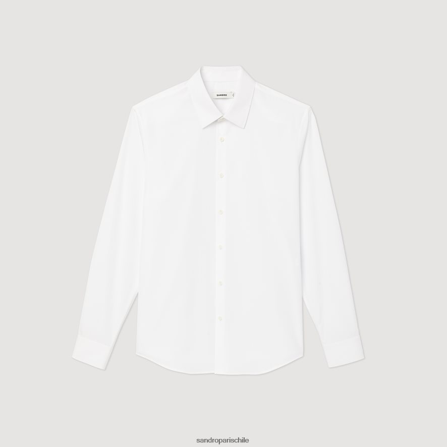 Sandro Paris camisa clasica blanco hombres vestir JJ402J756