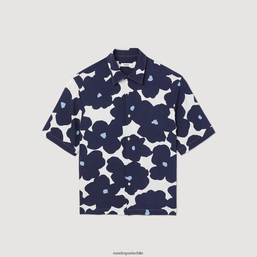 Sandro Paris camisa con estampado floral Azul marino hombres vestir JJ402J742