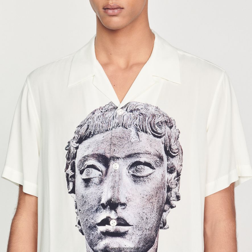 Sandro Paris camisa de estatua crudo hombres vestir JJ402J701