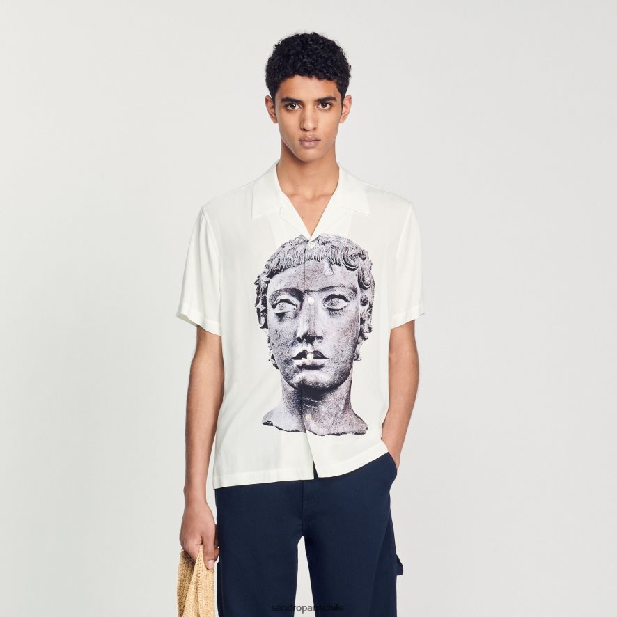 Sandro Paris camisa de estatua crudo hombres vestir JJ402J701