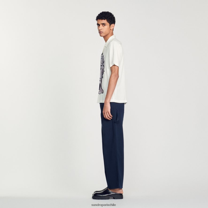 Sandro Paris camisa de estatua crudo hombres vestir JJ402J701