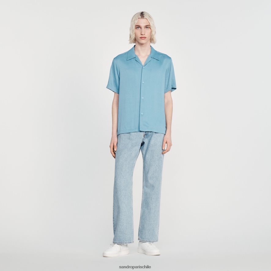 Sandro Paris camisa de manga corta un color hombres vestir JJ402J734