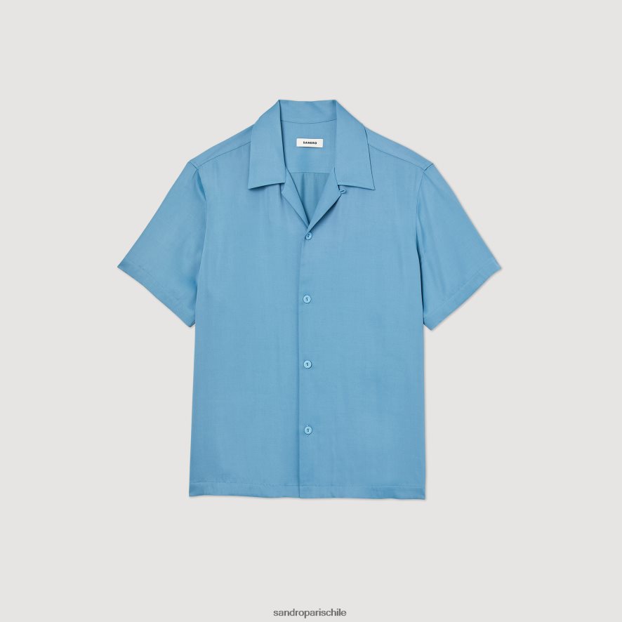 Sandro Paris camisa de manga corta un color hombres vestir JJ402J734