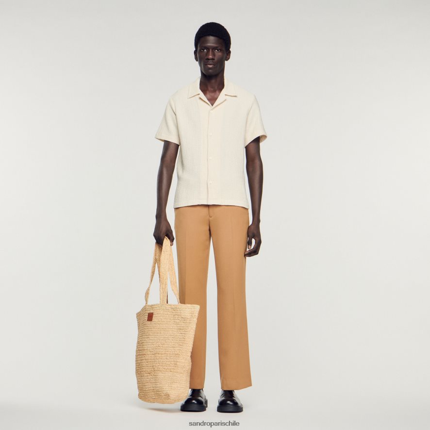 Sandro Paris camisa de panal crudo hombres vestir JJ402J609