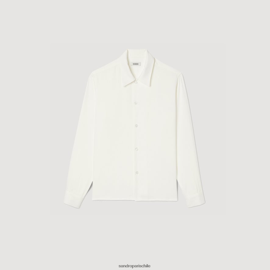 Sandro Paris camisa fluida blanco hombres vestir JJ402J650