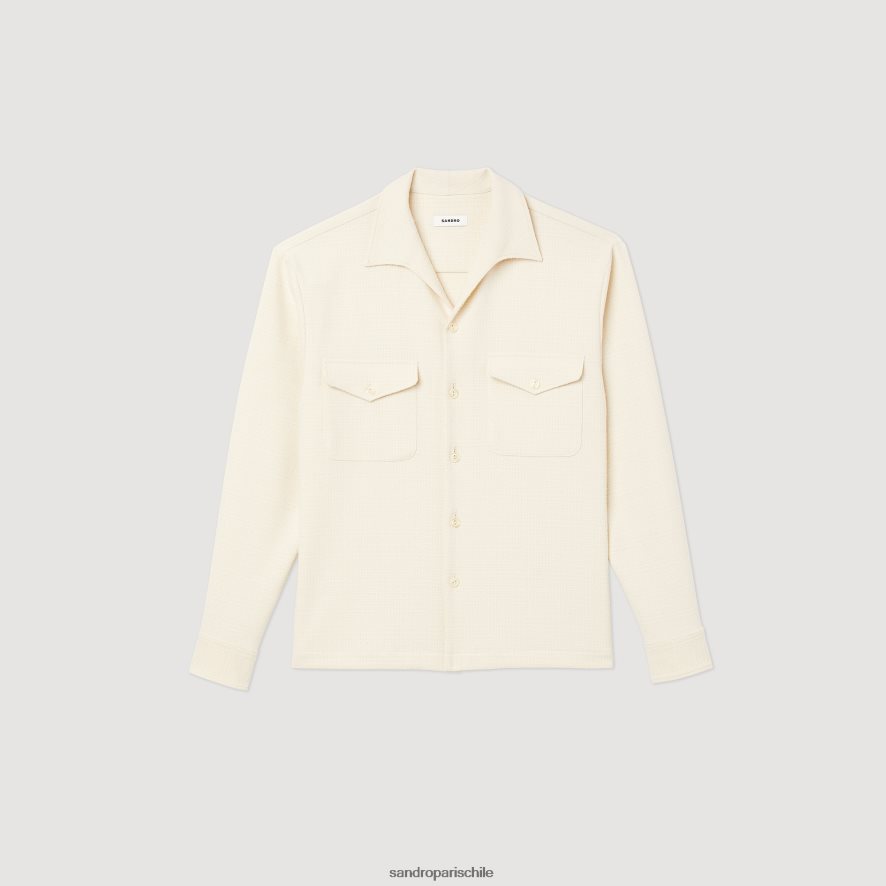 Sandro Paris camisa suelta blanco hombres vestir JJ402J708