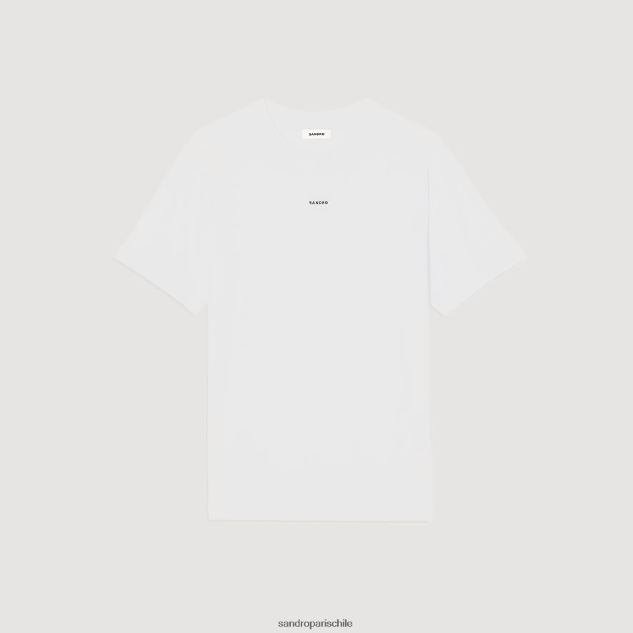 Sandro Paris camiseta bordada blanco hombres vestir JJ402J710