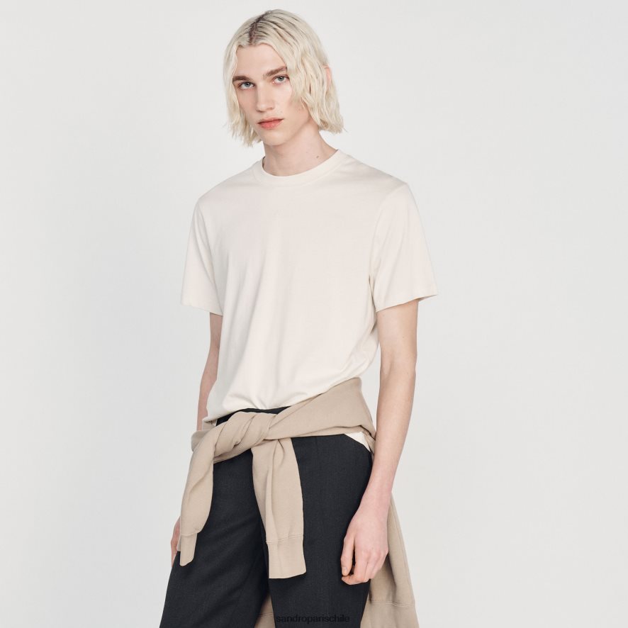 Sandro Paris camiseta bordada gris hombres vestir JJ402J712