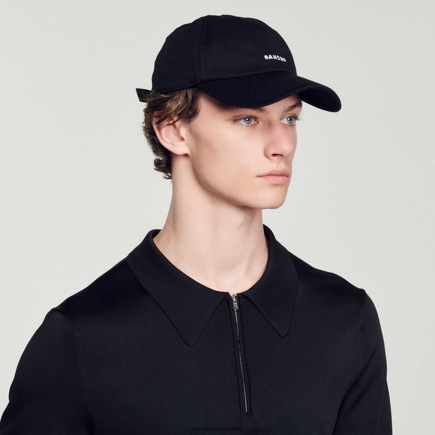 Sandro Paris polo de punto con cuello con cremallera negro hombres vestir JJ402J629