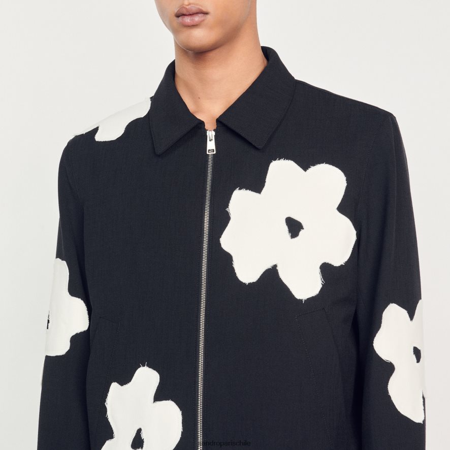 Sandro Paris chaqueta con motivos florales negro hombres vestir JJ402J683