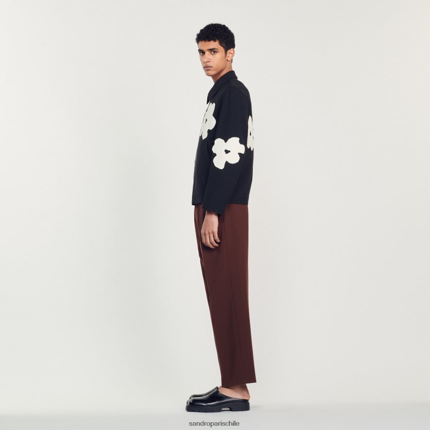 Sandro Paris chaqueta con motivos florales negro hombres vestir JJ402J683