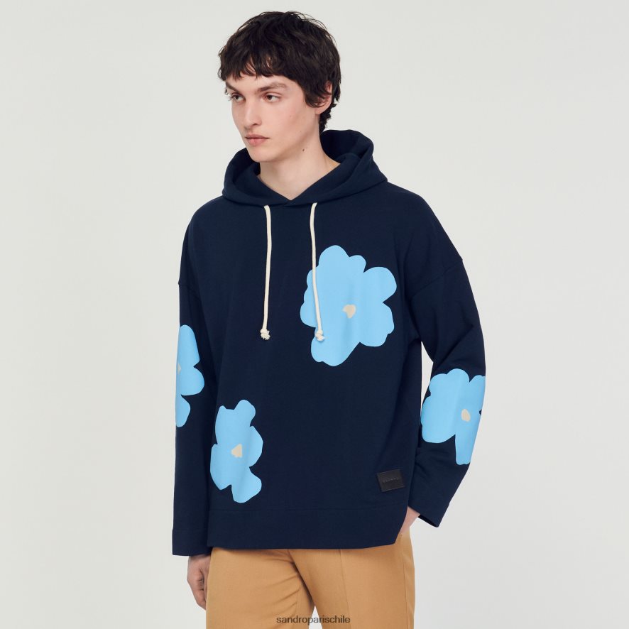 Sandro Paris sudadera con estampado floral Azul marino hombres vestir JJ402J703