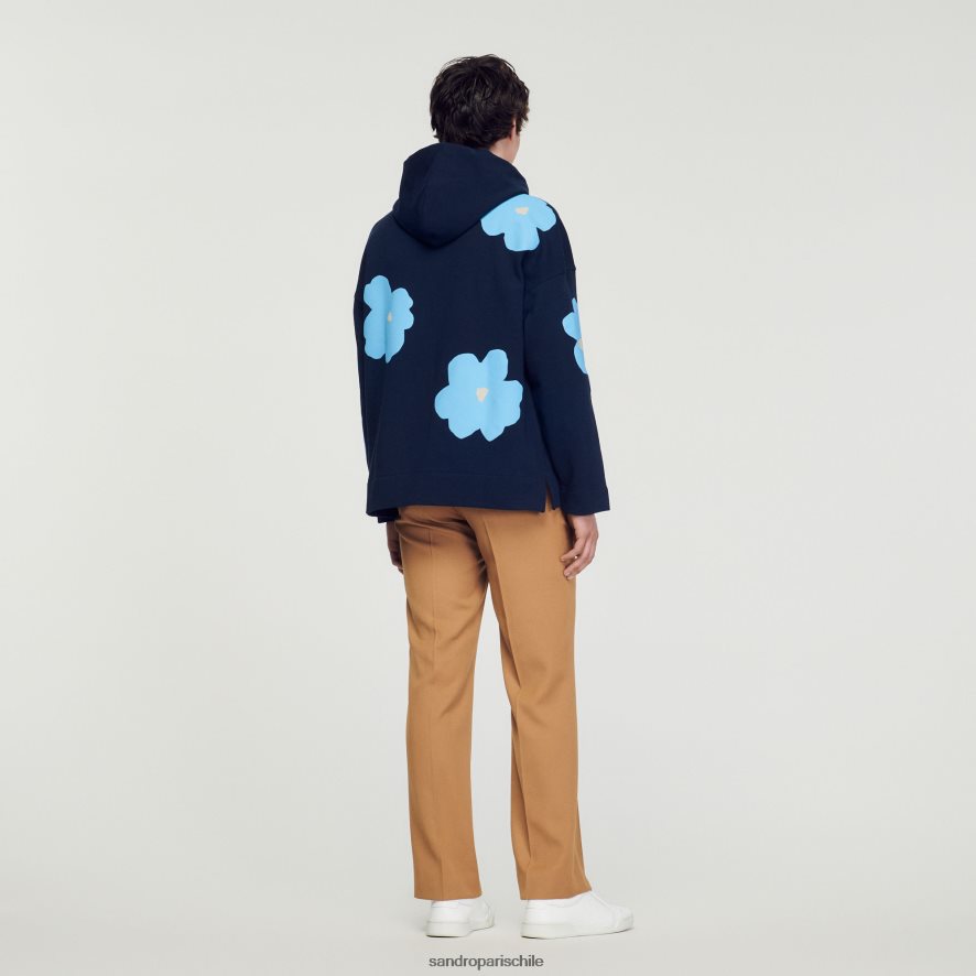 Sandro Paris sudadera con estampado floral Azul marino hombres vestir JJ402J703