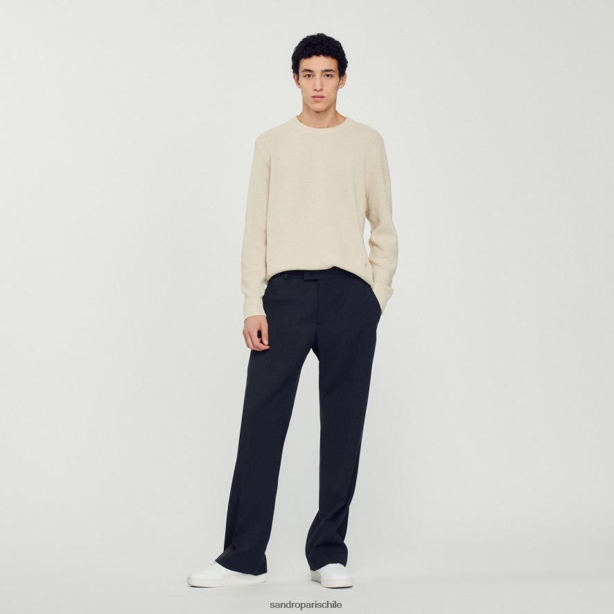 Sandro Paris sueter de lana crudo hombres vestir JJ402J688