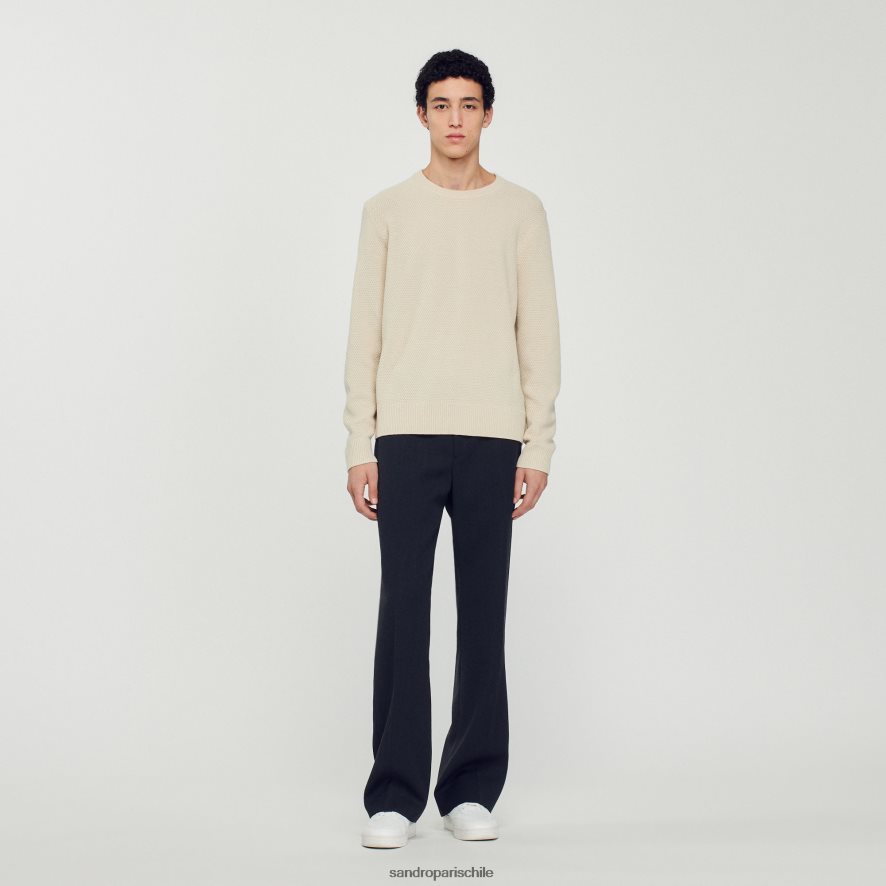 Sandro Paris sueter de lana crudo hombres vestir JJ402J688