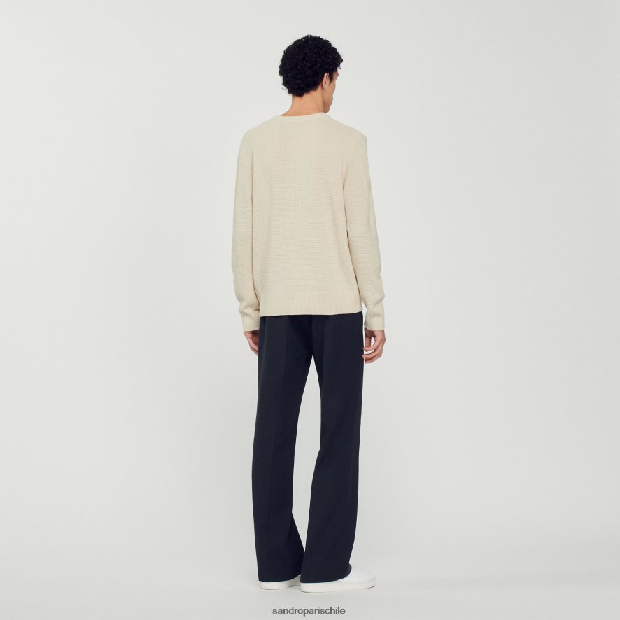 Sandro Paris sueter de lana crudo hombres vestir JJ402J688