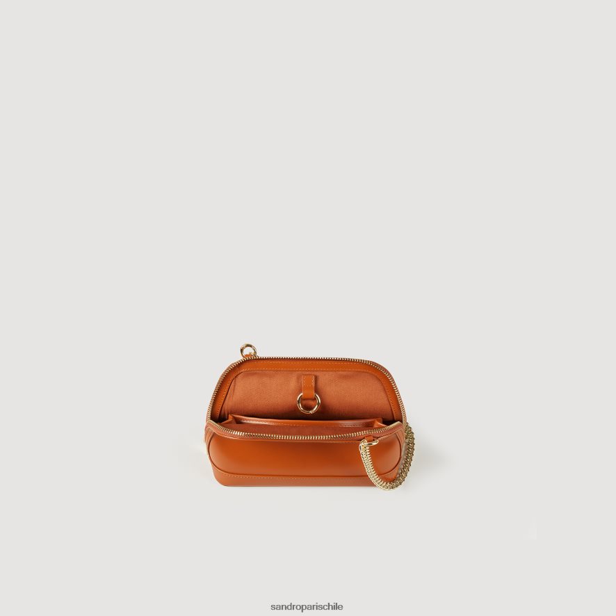 Sandro Paris bolso rittah de piel lisa caramelo mujer accesorios JJ402J509