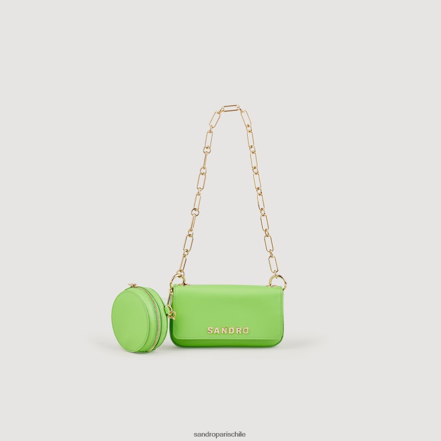 Sandro Paris bolso totemo con correa de cadena manzana verde mujer accesorios JJ402J575