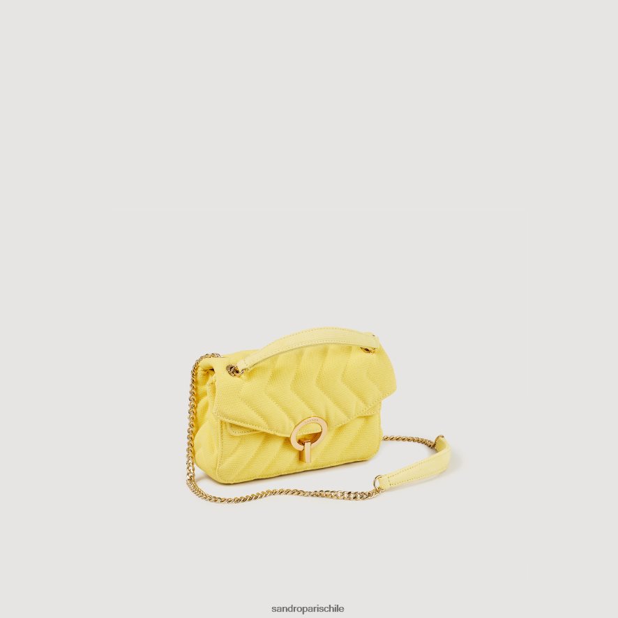 Sandro Paris bolso yza de nailon acolchado amarillo mujer accesorios JJ402J546
