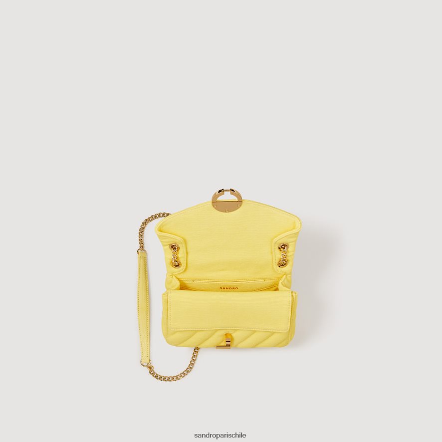 Sandro Paris bolso yza de nailon acolchado amarillo mujer accesorios JJ402J546