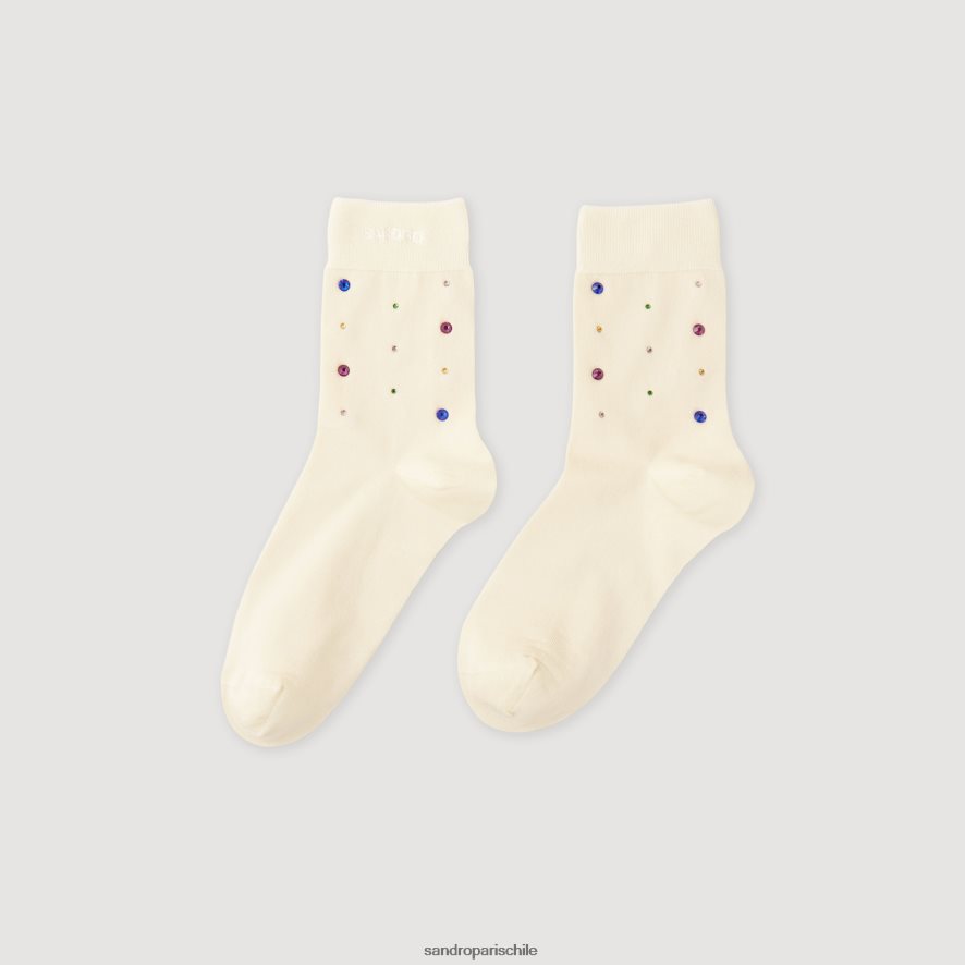 Sandro Paris calcetines de diamantes de imitación crudo mujer accesorios JJ402J553