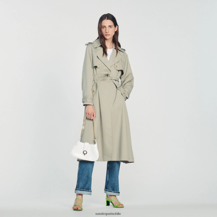 Sandro Paris gabardina con espalda plisada masilla mujer vestir JJ402J255