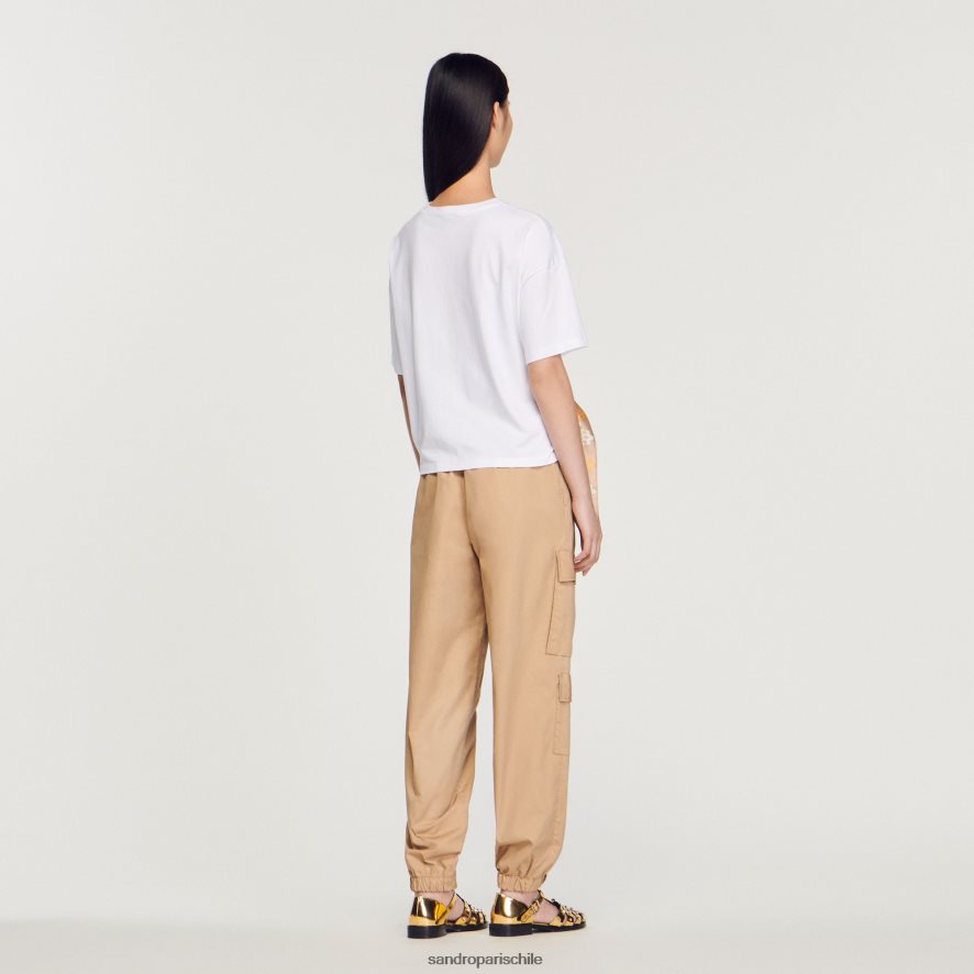 Sandro Paris camiseta bufanda blanco mujer vestir JJ402J196