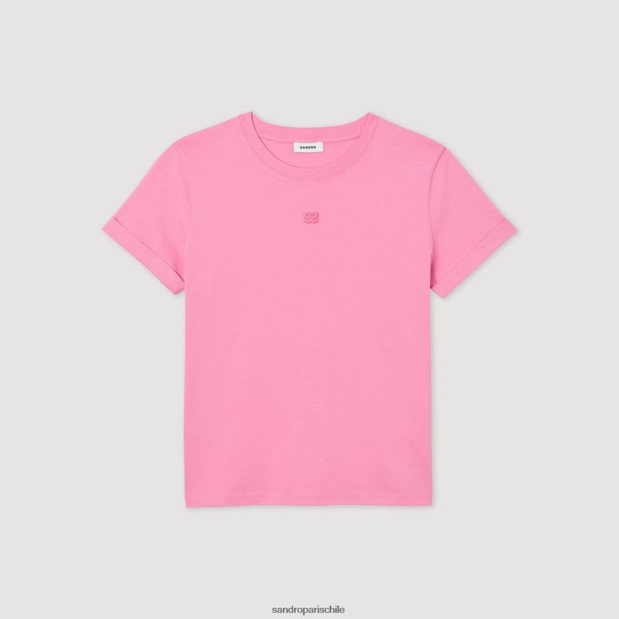 Sandro Paris camiseta doble s rosa mujer vestir JJ402J234