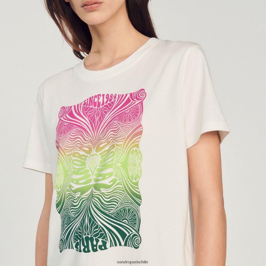 Sandro Paris camiseta flocada crudo mujer vestir JJ402J312