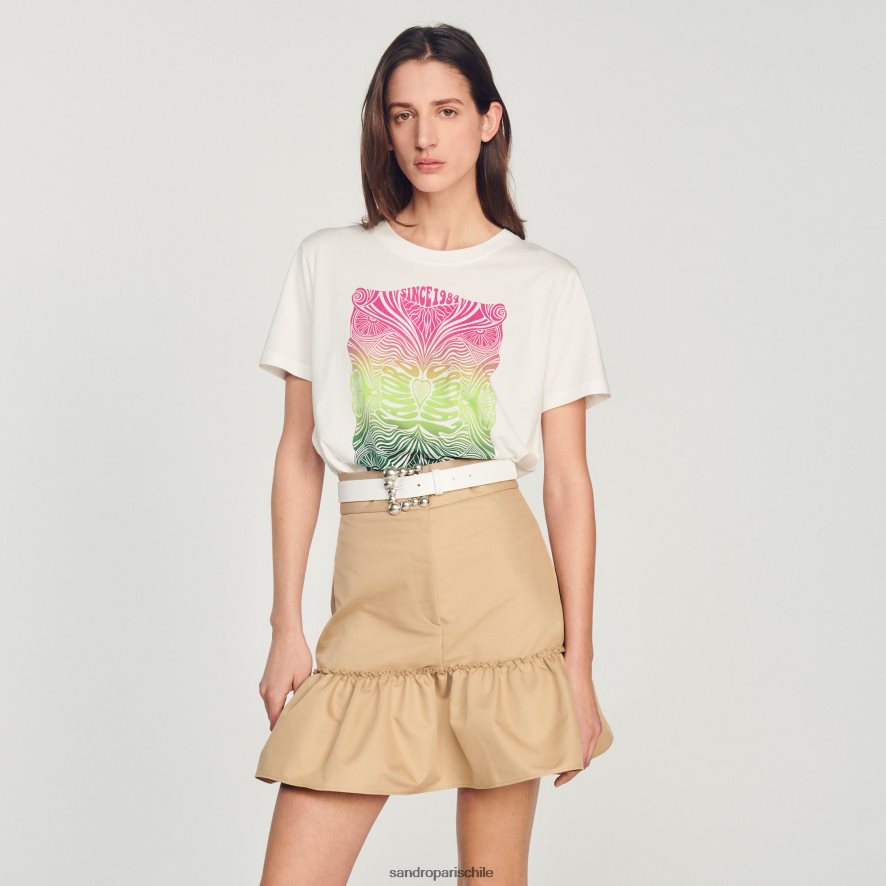 Sandro Paris camiseta flocada crudo mujer vestir JJ402J312