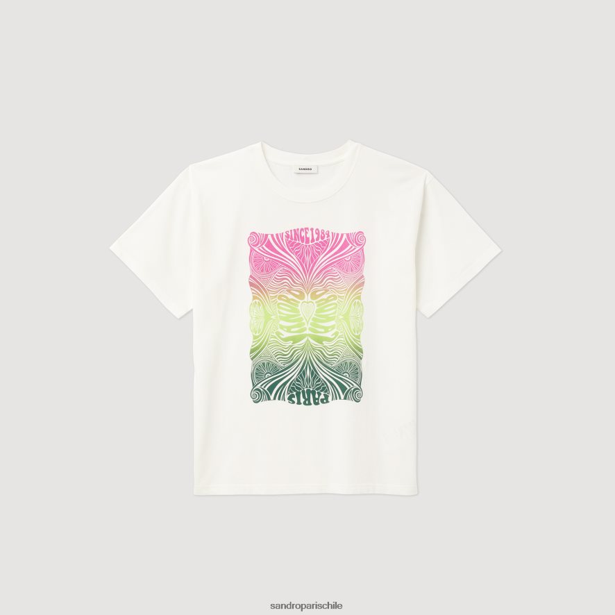 Sandro Paris camiseta flocada crudo mujer vestir JJ402J312