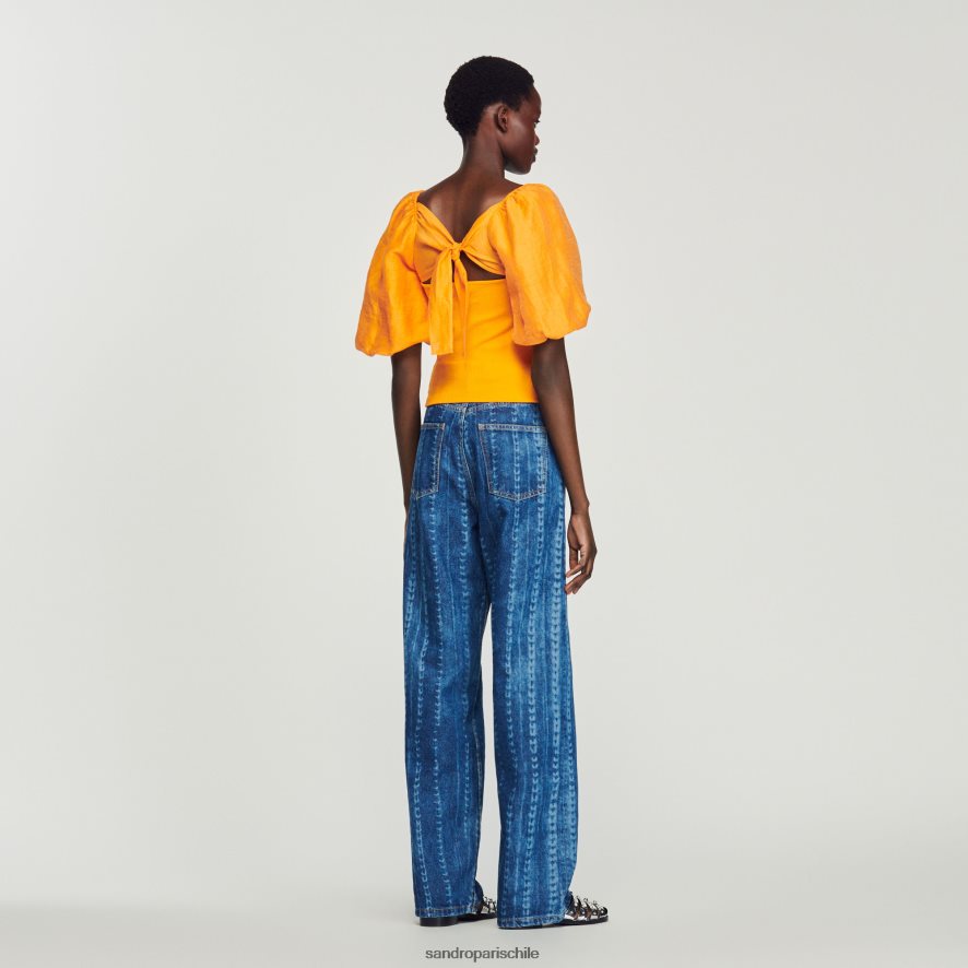 Sandro Paris tapa de doble tela naranja mujer vestir JJ402J218