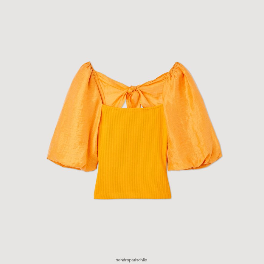 Sandro Paris tapa de doble tela naranja mujer vestir JJ402J218