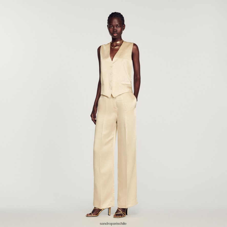 Sandro Paris chaleco tiza mujer vestir JJ402J365