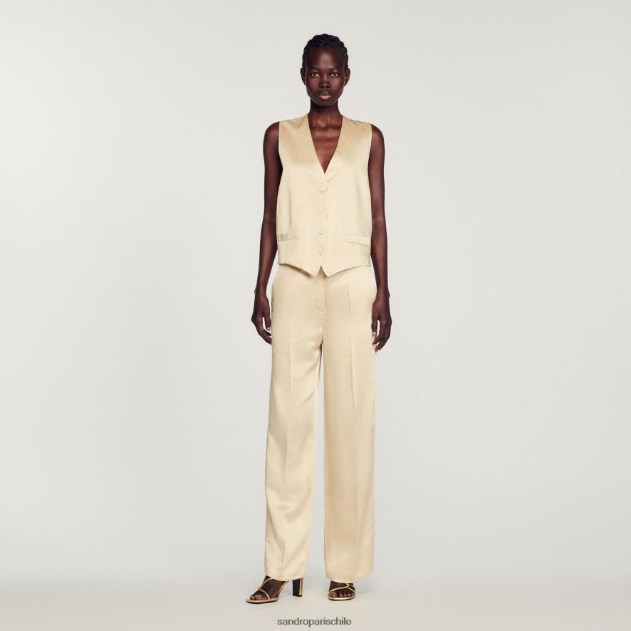 Sandro Paris chaleco tiza mujer vestir JJ402J365