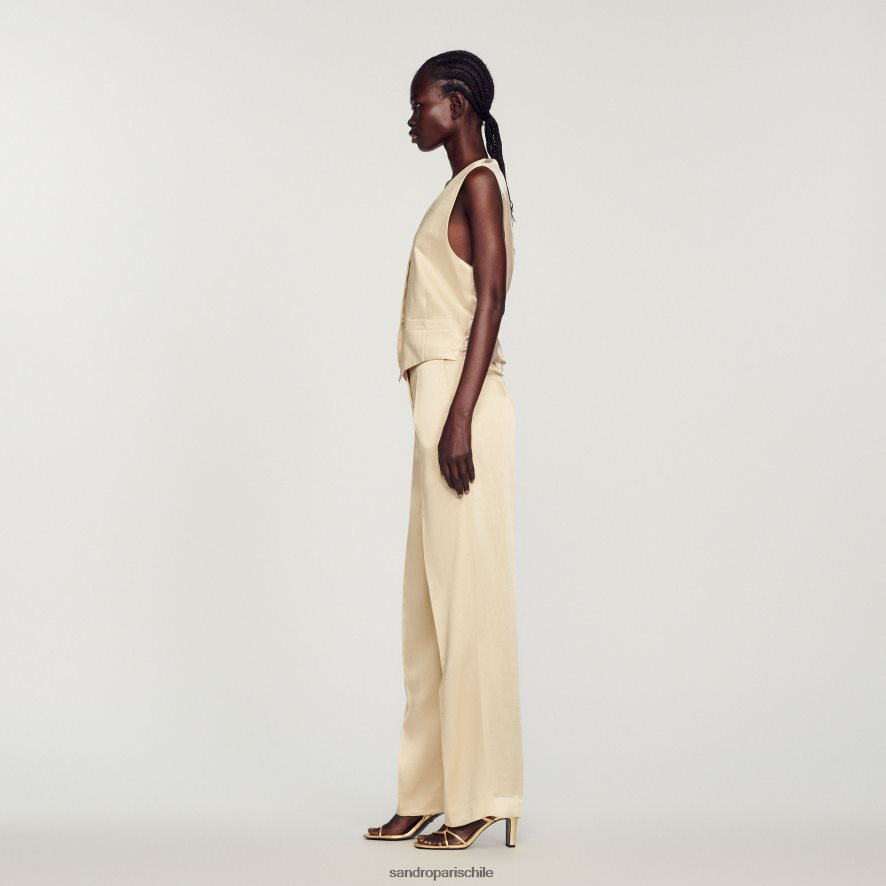 Sandro Paris chaleco tiza mujer vestir JJ402J365