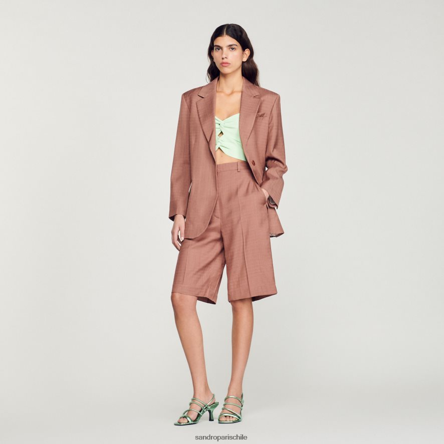 Sandro Paris chaqueta a medida arcilla mujer vestir JJ402J420