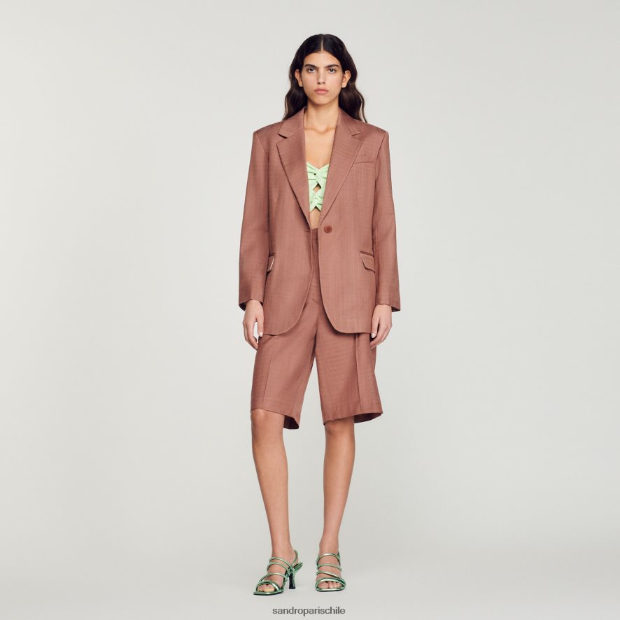 Sandro Paris chaqueta a medida arcilla mujer vestir JJ402J420