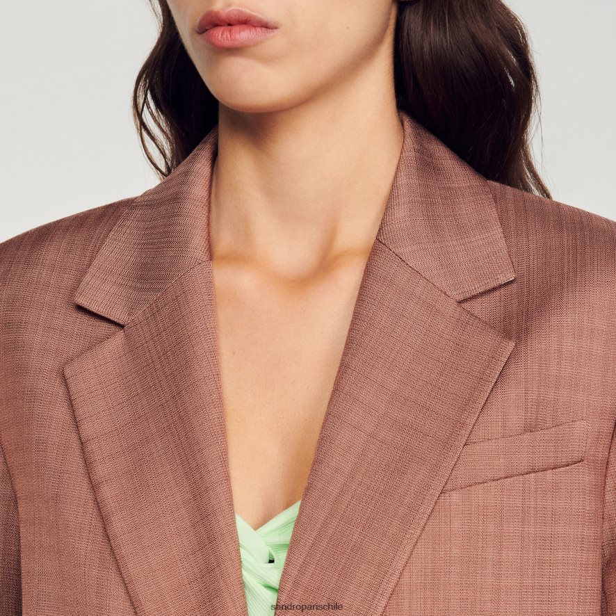 Sandro Paris chaqueta a medida arcilla mujer vestir JJ402J420