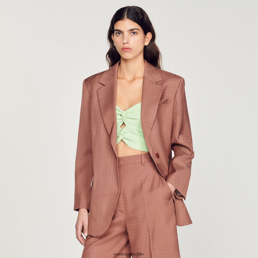 Sandro Paris chaqueta a medida arcilla mujer vestir JJ402J420