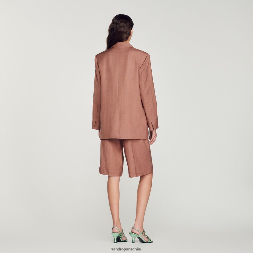 Sandro Paris chaqueta a medida arcilla mujer vestir JJ402J420