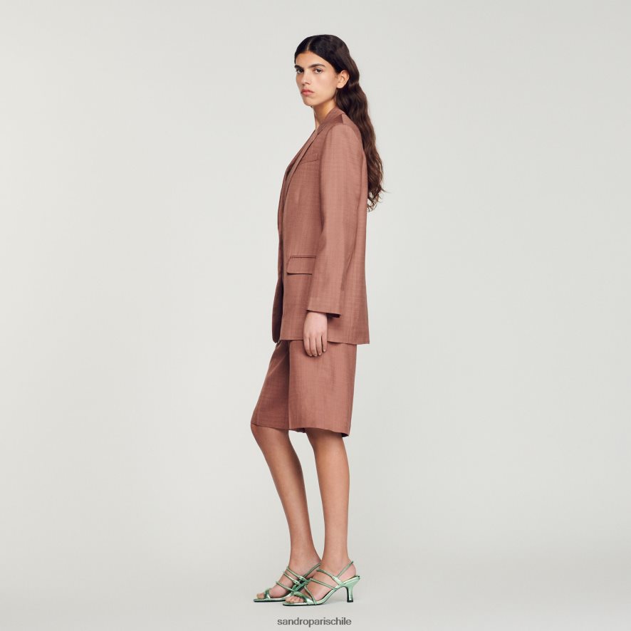 Sandro Paris chaqueta a medida arcilla mujer vestir JJ402J420