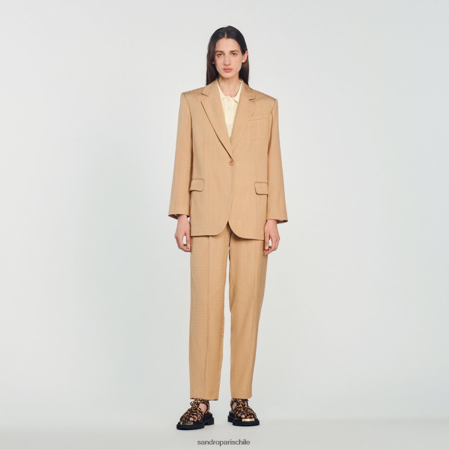 Sandro Paris chaqueta a medida beige mujer vestir JJ402J375