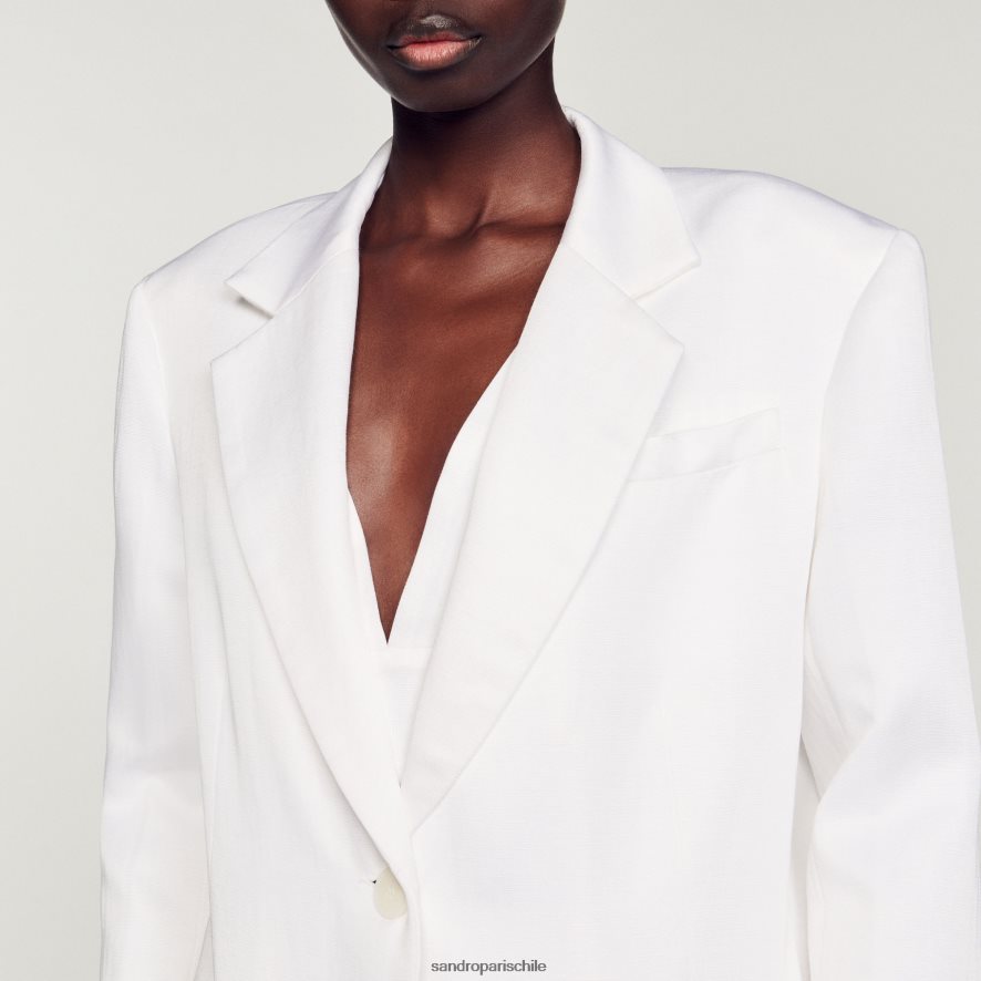 Sandro Paris chaqueta a medida blanco mujer vestir JJ402J140