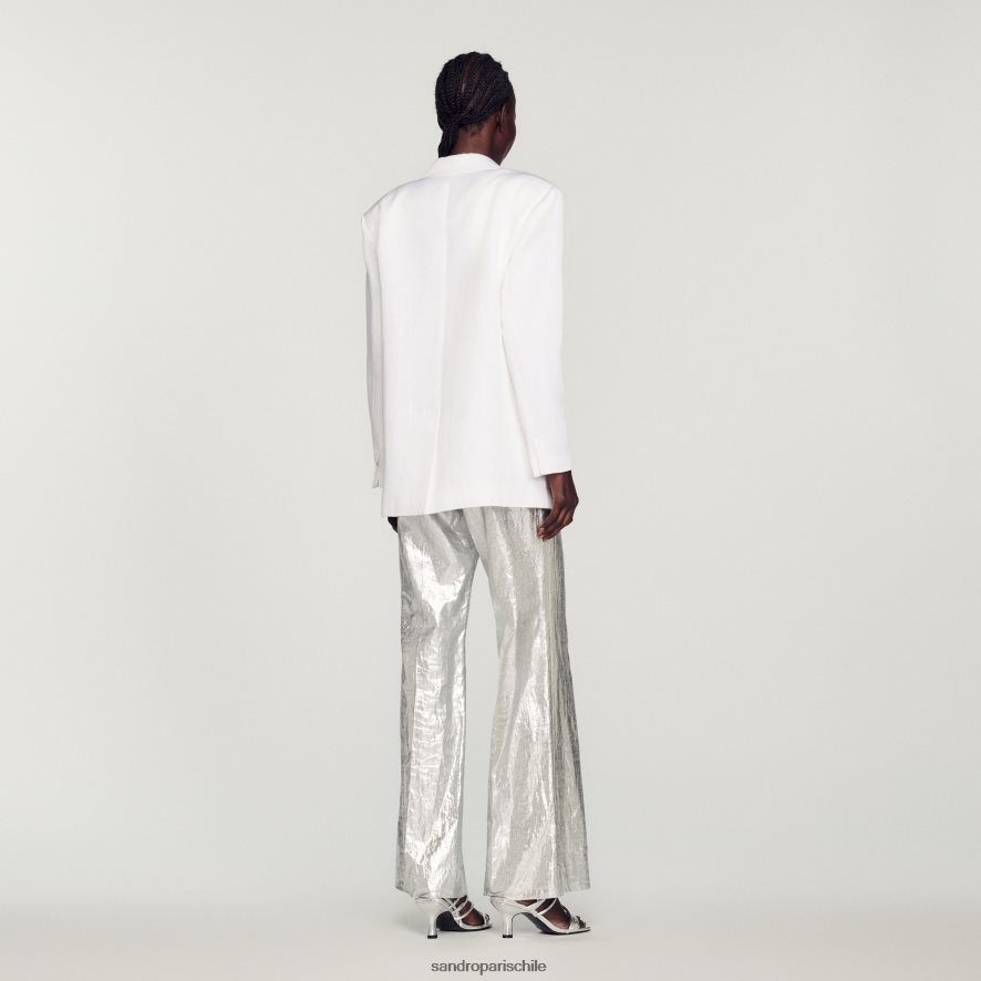 Sandro Paris chaqueta a medida blanco mujer vestir JJ402J140