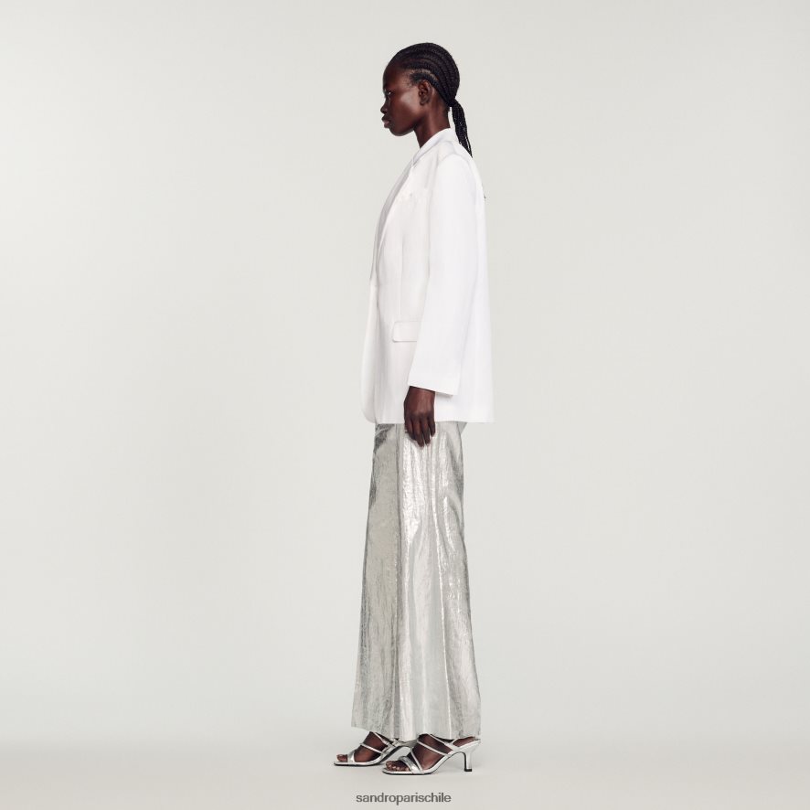 Sandro Paris chaqueta a medida blanco mujer vestir JJ402J140