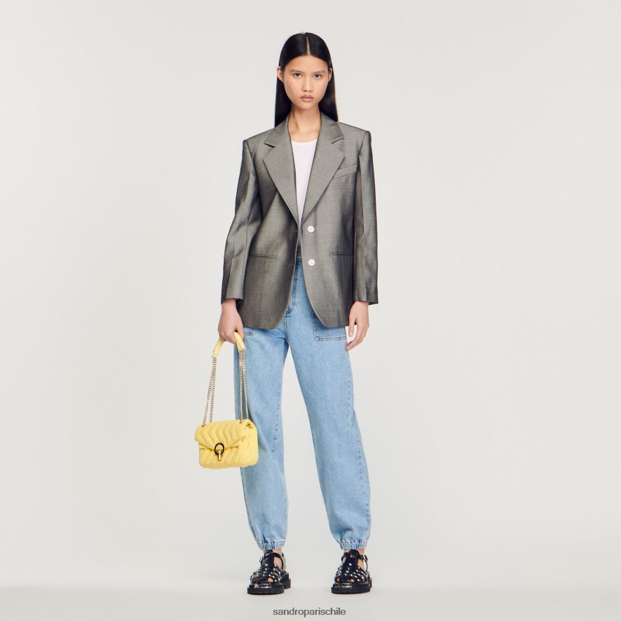 Sandro Paris chaqueta a medida gris mujer vestir JJ402J275